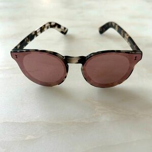 Illesteva Two Point One Sunglasses with Rose Mirror lenses